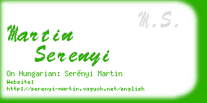 martin serenyi business card